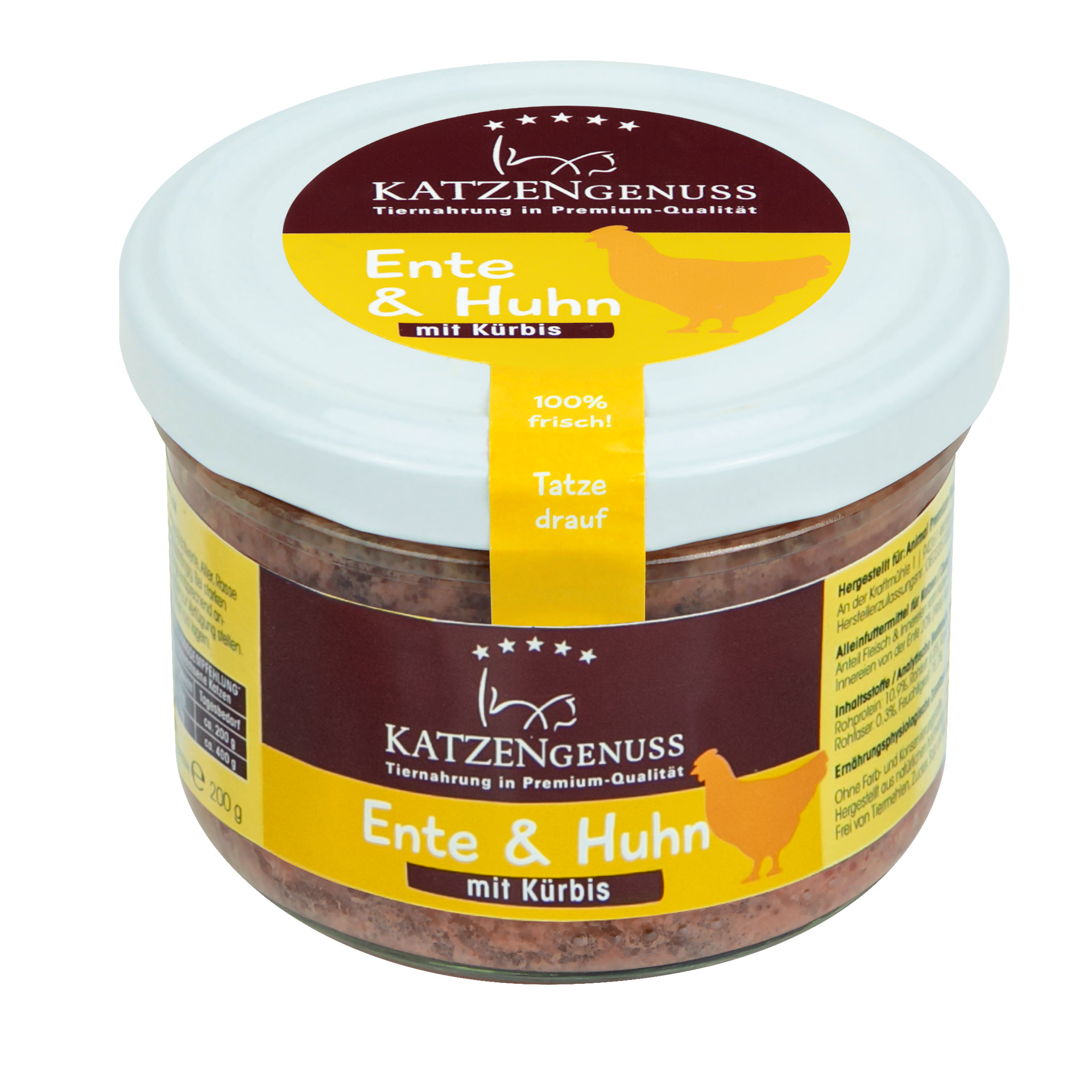 Katzenfutter Ente und Huhn mit Kürbis Katzenfutter Ente und Huhn mit Kürbis